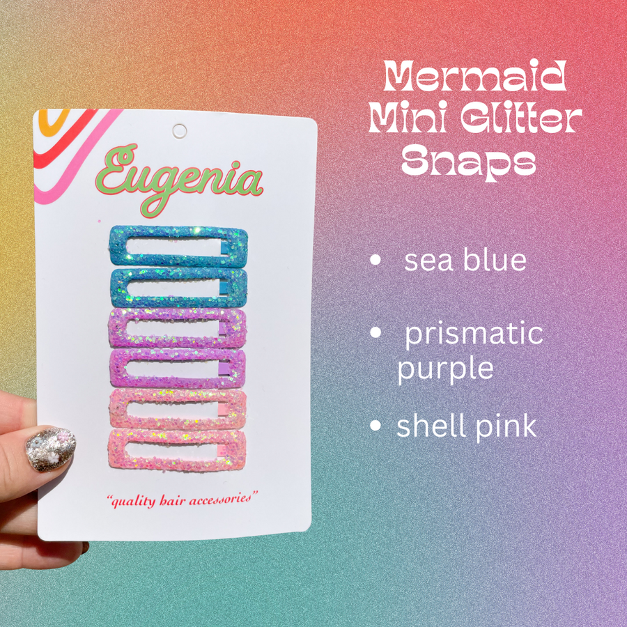 Mermaid Mini Glitter Snaps