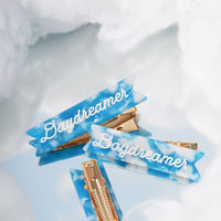 daydreamer hair clips by eugenia kids on a mirror with clouds